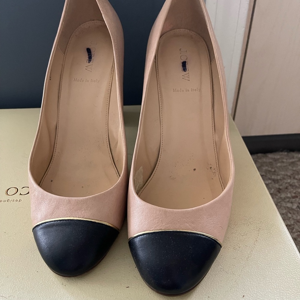 JCrew cap toe pumps